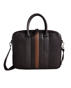Ted Baker Never Striped Pu Braune Dokumenten-laptoptasche