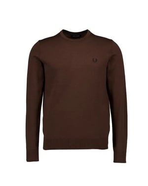 Fred Perry Pullover Mit Rundhalsausschnitt In Der Farbe Burnt Tobacco
