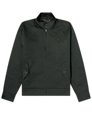 Fred Perry Gewachste Harrington-jacke In Nachtgrün