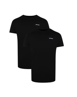 Palm Angels Zweierpack Klassisches Logo Schwarze T-shirts