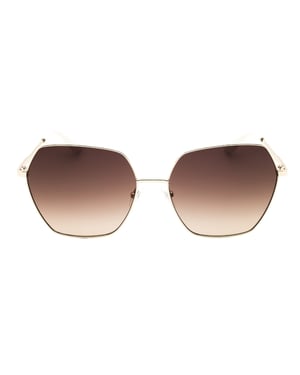 Guess Sonnenbrille Mit Goldfarbenem Rahmen Und Braun Verlaufenden Gläsern