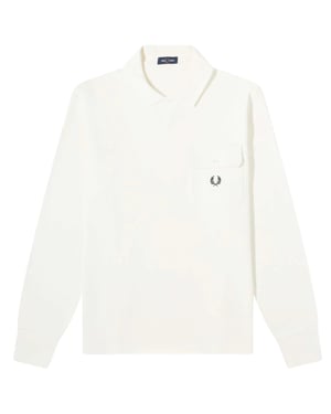 Fred Perry Langarm-schlaufenpullover In Ecru