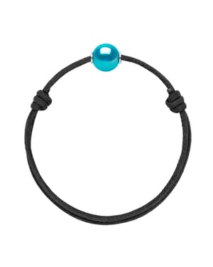 Armband Echte Süßwasserperle rund 10-11 mm DUNKELBLAU — 925er Silber — 25 cm — Herren
