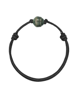 Armband Echte Tahiti-Zuchtperle geringelt 10-11 mm — 25 cm — Herren