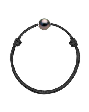 Armband Echte Tahiti-Zuchtperle rund 10-11 mm — 925er Silber — 25 cm — Herren