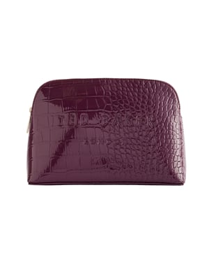 Ted Baker Crocala Kosmetiktasche In Kastanienbraun Mit Krokodil-imitation