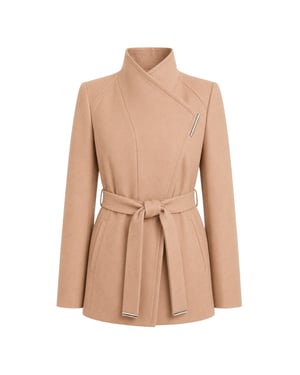 Ted Baker Ross Kurzer Wollmantel In Kamelhaar Mit Gürtel