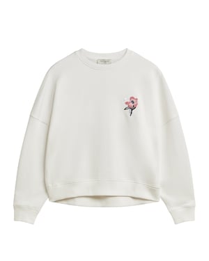 Ted Baker Janettt Pullover Mit Gesticktem Logo, Ballonärmeln, Elfenbeinfarben