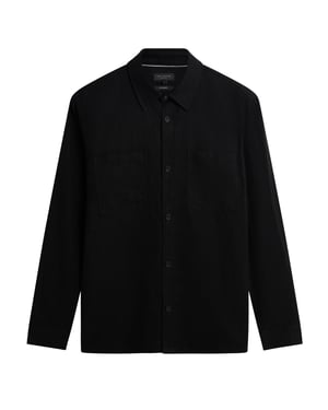 Ted Baker Shaww Delave Leinen-overshirt, Schwarz