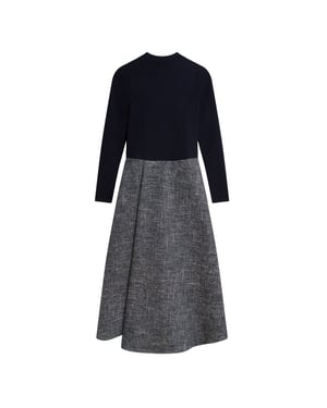 Ted Baker Abieb Polo Neck Strickoberteil Marineblaues Midikleid