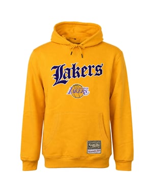 Mitchell & Ness NBA Los Angeles Lakers Old English Verwaschener Herren-Hoodie in Gelb