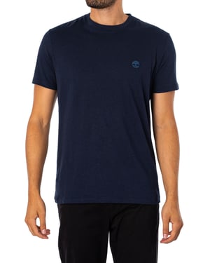 Timberland Slim Fit T-Shirt Mit Gesticktem Logo, Blau