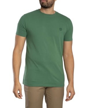 Timberland Slim Fit T-Shirt Mit Gesticktem Logo, Grün