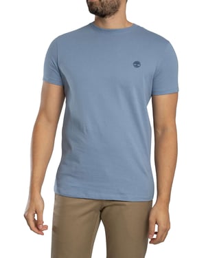 Timberland Slim Fit T-Shirt Mit Gesticktem Logo, Blau