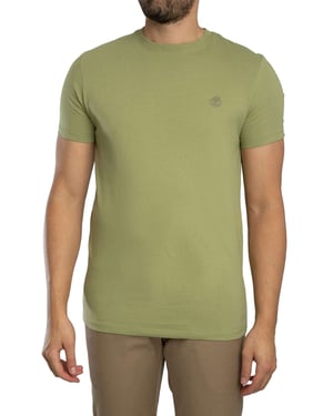 Timberland Slim Fit T-Shirt Mit Gesticktem Logo, Grün