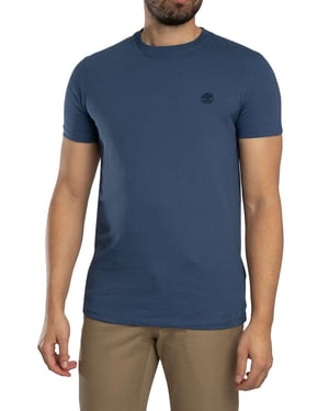 Timberland Slim Fit T-Shirt Mit Gesticktem Logo, Blau