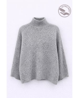 Übergroßer gerippter Rollkragenpullover