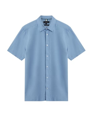 Ted Baker Zefre Regular Hellblaues Leinenhemd