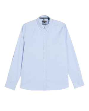 Ted Baker Allarde Regular Branded Hellblaues Oxford-hemd