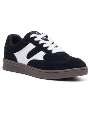 Hush Puppies Maura Wildleder Damen Sneaker Schwarz/Weiß