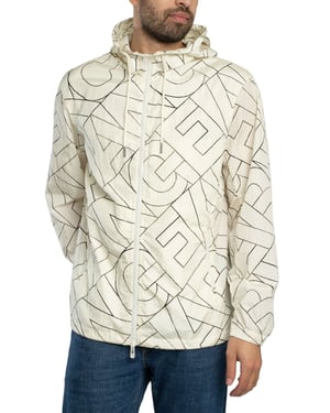 Armani Exchange Jacke Mit Diagonalem Logo, Beige