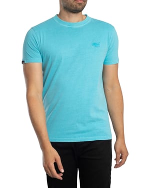 Superdry Essential Logo EMB Neon T-Shirt, Blau