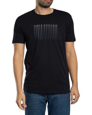 Armani Exchange Slim Brand Repeat Graphic T-Shirt, Blau
