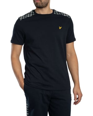 Lyle & Scott Kariertes T-Shirt Mit Einsätzen, Blau
