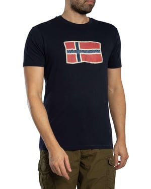 Napapijri Mahsa Grafik-T-Shirt, Blau