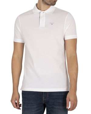 Barbour Tartan Pique Poloshirt, Weiß