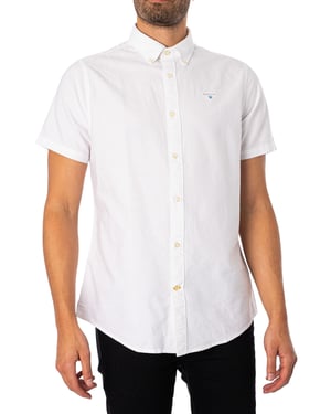 Barbour Maßgeschneidertes Oxtown-Hemd Mit Kurzen Ärmeln, Weiß