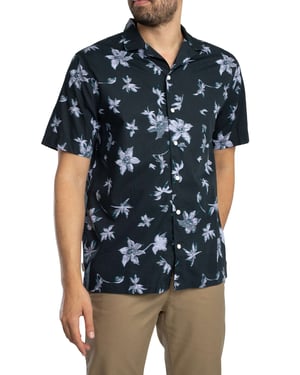 Superdry Kurzarmhemd Mit Cabana-Print, Blau