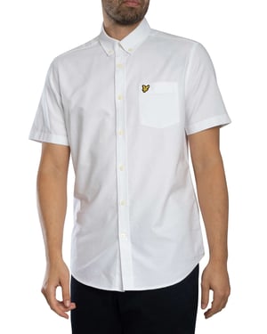 Lyle & Scott Kurzärmliges Oxford-Hemd, Weiß