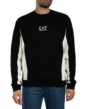 EA7 Logo-Sweatshirt, Schwarz
