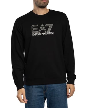 EA7 Echo Grafik-Sweatshirt, Schwarz