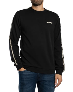 EA7 Marken-Rippsweatshirt, Schwarz