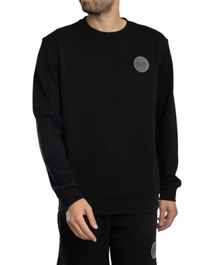 EA7 Sweatshirt Mit Logo-Patch, Schwarz