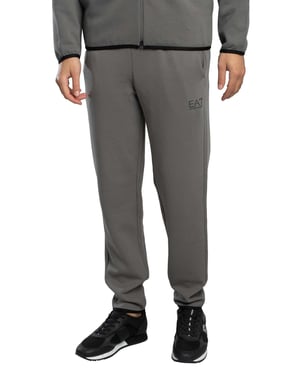 EA7 Jogginghose Mit Seitlichem Reißverschluss Und Logo, Grau