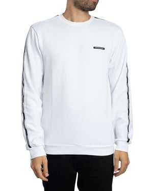 EA7 Sweatshirt Mit Logo-Band, Weiß