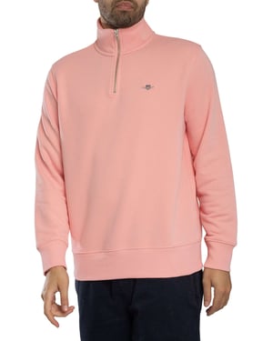 GANT Sweatshirt Mit 1/4-Reißverschluss Und Regulärem Schild, Rosa