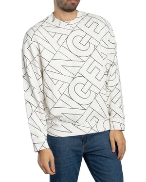 Armani Exchange Sweatshirt Mit Diagonalem Schriftzug, Weiß