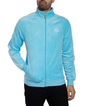 Sergio Tacchini Tasso Velours-Trainingsjacke, Blau