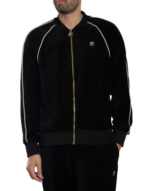Fila Fell-Veloursjacke, Schwarz