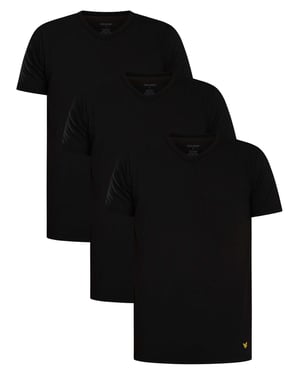 Lyle & Scott 3Er-Pack Basic Lounge V-Ausschnitt T-Shirt, Schwarz