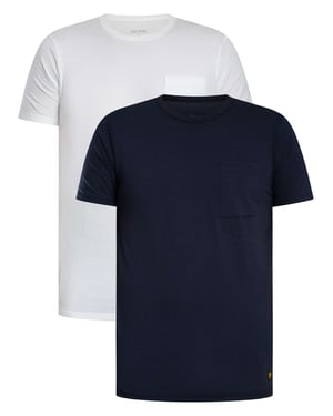 Lyle & Scott 2Er-Pack Basic-Lounge-T-Shirts Mit Tasche, Mehrfarbig