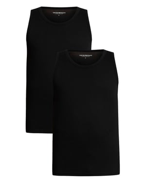 Emporio Armani 2Er-Pack Lounge Tanktop, Schwarz