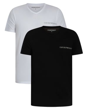 Emporio Armani 2Er-Pack Lounge-T-Shirts Mit V-Ausschnitt, Mehrfarbig