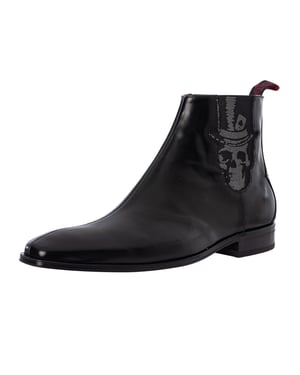 Jeffery West Totenkopf-Chelsea-Stiefel Aus Poliertem Leder, Schwarz