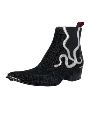 Jeffery West Crell Chelsea-Stiefel Mit Schlangenmuster, Schwarz