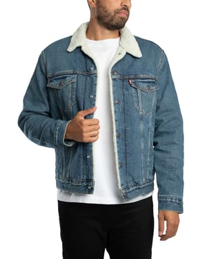 Levi's Typ 3 Sherpa Trucker Jacke, Blau